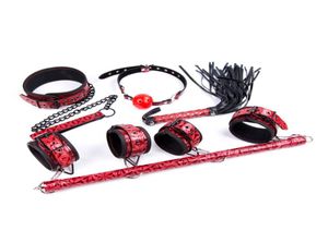 Kit Sex Toys for couples Adult Games Spreader Bar Bondage Set barra metal sm Steel pipe Handcuffs Cuffed Plugs Collar Ring Gag Y206074725