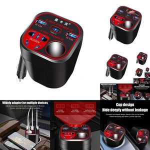 Novo novo inversor de energia 12v/24v universal usb 3.0 porta carregamento inteligente display peça automotiva conversor soquete acessórios do carro