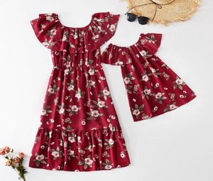 2020 Nuova Estate Mommy and Me Floral Mesh Tank Dress Sorella Pagliaccetto per la MammaRagazzaAbbigliamento coordinato per il bambino8211170