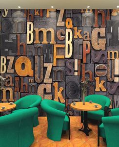 Custom 3D Letters Wallpaper Vintage Po Wallpaper Europe Bedroom Living Room TV Sofa Backdrop Wall Mural Art Room decor Home dec1508000