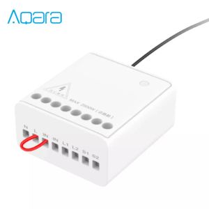 Controle original xiaomi aqara módulo de controle twoway controlador interruptor relé sem fio inteligente 2 canais trabalho para mijia mi casa homekit