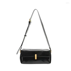 Sacos de noite MABULA Classical Black Girls Bolsa de Ombro Único Marca Designer Vegant Couro Underarm Carteira Simples Casual Crossbody PurseOut of Doors