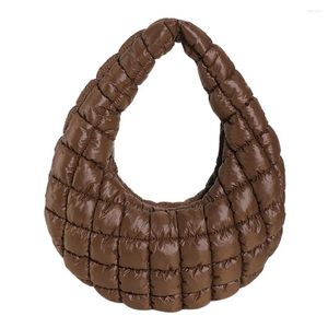 Evening Bags Women Padded Hobo Bag Versatile Soft Satchel Lightweight Down Clutch Quilted Tote Handbag Fall Winter Purse