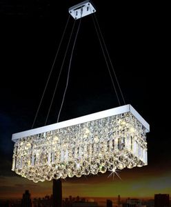 LED Modern Rectangular Crystal Chandelier Light Fixture Pendant Hanging Lamp för Parlor Matsal Restaurang Dekoration7043521