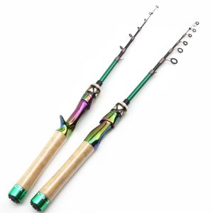 Varas 1.8m 1.98m carbono ultraleve ul power vara de pesca telescópica fundição fiação teste 15g fluxo baixo pique pequeno pólo de pesca