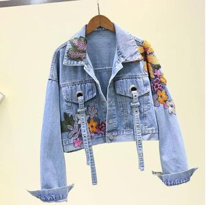 Short Denim Jackets for Women Leopard Print Patchwork Coat Female Vintage Casual Ladies Jean Jacket Bomber Plus Size Xl