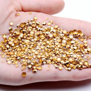 Läppstift Big Bag Gold/Copper/Sier Round Flatback Iron On Aluminium Nail Art Metallic Studs Stickers Legering Naglar Tools Diy Decoration