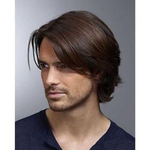 gtgtgtHair Fashion Deep Brown Natural Straight Short Wig Toupee For Men4787898