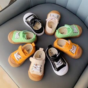 Utomhus fritidsbarnskor Canvas Toddler Girl Tennis Shoes Spädbarn Boy Casual Sneakers Högkvalitativ nonslipskor Kids F02143