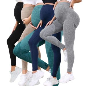 Leggings premaman da donna a vita alta sopra la pancia Pantaloni da yoga per gravidanza a lunghezza intera Leggings da allenamento per abbigliamento attivo