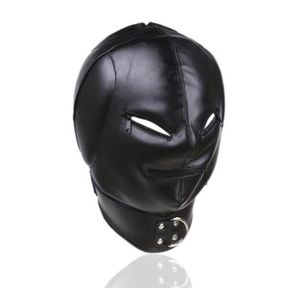 BDSM Faux Leather Hood Mask huvudbonader i vuxna spel för par Fetisch Erotiska sexprodukter Flirta leksaker för män och kvinnor7733510