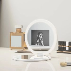 ミラーLED Travel Compact Vanity Mirrory（3.5インチ）日焼け止めテスト用UVカメラ付き2倍のポータブルライトミラー女性スキンケア用