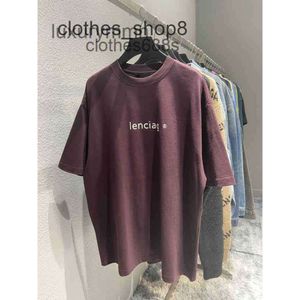 Men Sweaters Fashion Couples Summer T Shirt Balenciga Spring and Summer High Version b Home Letter r Stard Offset Os Off Shoulder Cover Round Neck TKNT