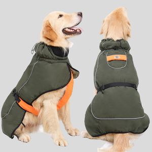 Bahar evcil hayvan sıcak pamuklu yastıklı giysiler kalınlaşmış termal ceket köpek paltosu açık su geçirmez köpek kıyafetleri için yansıtıcı 240228