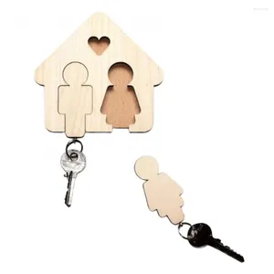 Keychains Keychain Keyring Gift Key Pendant Wooden Couple Holder Wall Stand DIY Hanging