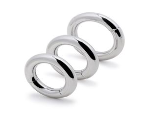 Male Penis Ring Stainless Steel Scrotum BDSM Bondage Weight Magnetic Ball Scrotum Stretcher Cock Lock Ring Delay Ejaculation5708083