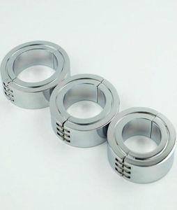 Cockrings full rostfritt stål pnunge metalllåsning gångjärn kuk ring eller cbt boll bårar krom finish8874206