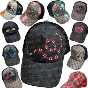 Дизайнерская бейсболка G Шляпа Classic Sports Cap Double Tiger Baseball Cap Snake King Trendy Hat Роскошная мужская и женская вышитая шляпа Официальное 1: 1 качественное ведро шляпа