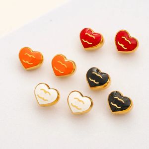 Fashion Women Girls 18K Gold Plated Luxury Brand Designers Chicken Heart Letters Stud Clip 925 Silver Earrings Wedding Accessories Gifts 20style