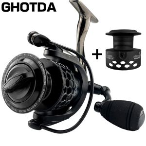 Reels GTA 1000 2000 3000 4000 5000 6000 7000 Coil Spinning Fishing Reel 12KG Max Drag Power Metal Feet Bass Pike Fishing Line Spool