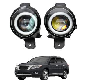 2 X Angel Eye Fog Light for Nissan Pathfinder 2013 2014 2015 2016 Car LED DRL DAYTIME RUNING LIGHT FOG LAMP2431014