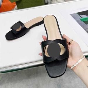 Luxury Shoe Designer Woman Slipper Slåsande G Flat Cut-Out Beach Flat Man Slide Classic Colorful Lady Comfort Easy To Wear Flat Sandal Leather