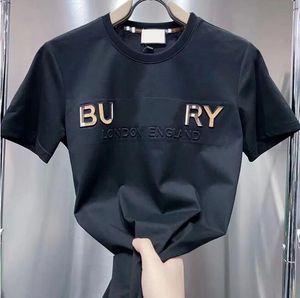 Designer Burbery Camiseta Casual MMS Camiseta com Monograma Impressão Manga Curta Top Luxo Mens Hip Hop Roupas Burburries Camiseta Burbery para Homem Burber