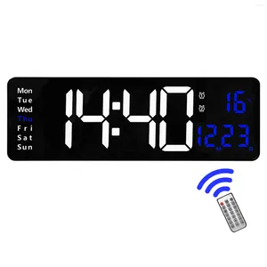 Wall Clocks Durable LED Clock Data Cable Electronic Movement Nails Number Display Plastic Remote Control Temperature