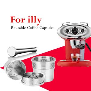 Ferramentas Cápsulas de café reutilizáveis de aço inoxidável RECAFIMIL Recarregáveis Filtro Copo Vagens para ILLY Y3.2 Mahine