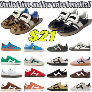 2024 Hot Sale Designer Shoes Wales Bonner Vintage Trainer Sneakers Leopard Core Black White Non-Slip Fashionable Classic Campus Men Women Casual Shoes Storlek 36-45