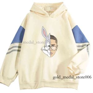 Психологический кролик, новые толстовки с капюшоном Bad Bunny, толстовки для мужчин и женщин, популярные наклейки, уличная одежда, модные повседневные свободные пуловеры, толстовка в стиле хип-хоп 115