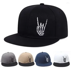 Ball Caps Creative Skull Hand Bone Flat Brim Hat Men Hip-hop Street Trend Splicing Cool Snapback Hats Woman Outdoor Sports Baseball