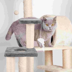 Scratchers Cat Climbing Frame Play Tunnel Bekväm skrapning efter torn robust integrerade kattunge skraparträd papperrör