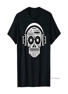 DJ Tees Hipster Tops Homens Camisetas Impressão Crânio Disco Fones de ouvido Hip Hop Música TV Camiseta Verão Caras Roupas Funky 2106294878292