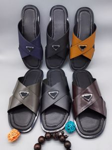 Designer-Schuh-Herren-Slipper, Cross-Strap-Sandalen, Pantoletten, romanische, flache Pantoletten, strukturierte Gummiledersohle, Slider, Designer-Herren-Sommer-Strandschuh, Größe 38–45