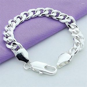 Link Bracelets Marka 925 Sterling Gümüş Kalın Zincir Erkek ve Kadın Moda Mizaç Bilezik 10 Mm Takı Hediyesi