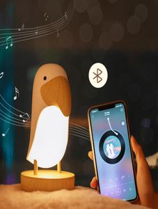 Toucan Bird Bluetooth Speaker Night Light Stepless escurecimento LED Luzes de respiração com som USB recarregável Touch Table Lamp2785830