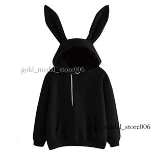 Psycho Hoodie Bunny Mensweatshirt Top Retro Dropshipping Haruku Kpop Long Sleeve Rabbit Ears Solid Kawaii Clothes Psychological Bunny 232