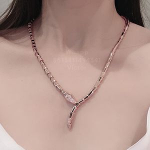 collana di design a forma di serpente per donna Placcata in oro 18 carati di altissima qualità, gioielli di marca in stile classico di lusso con scatola 005