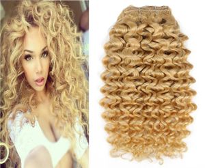 2019 Nowy nadchodzący dziewiczy Mongolskie włosy ludzkie 4A4B4C Mongolski Afro Kinky Curly Weave Clip do włosów w Human Hair Extensy 100G7013203