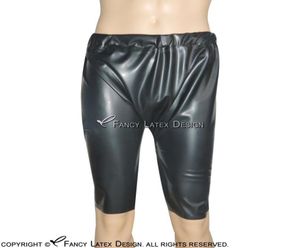 Svart sexig latex lång benboxare shorts trosor med elastiska band gummibyxor trosor botten 00856605746