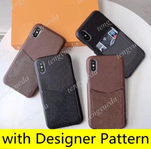 Modedesigner-Handyhüllen für iPhone 14 14pro 14plus 13 13pro 12 12pro 11 pro max XS XR Xsma 7 8plus Echtleder-Kartenhalter P5387651
