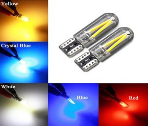 W5W LED żarówka T10 LED DRL Wewnętrzne światło Wewnętrzne SMD 194 168 szklana lampa filamentu Auto 12V czerwona biała żółty kryształowy niebieski NEW1205297