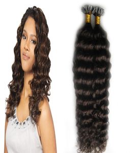 Brasiliansk djupvåg hår 100g u tipsmaskin gjord remy för bundet hårförlängning kapsel 16quot 20quot 24quot 1gs curly fusi3824345