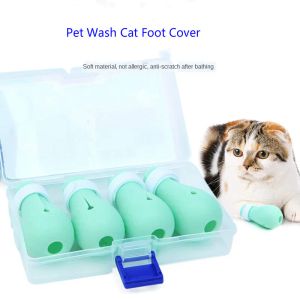 Tımar yumuşak kedi yıkama ayak örtüsü evcil ayakkabı eldivenleri besleme ilaç kesim çiviler enjeksiyon kapağı pençe çiziklerini önlemek tımar aksesuarları