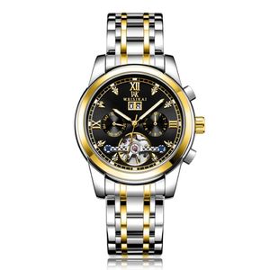 Wodoodporne mężczyzn automatyczny zegarek szafirowy kryształowy luksus mechaniczny zegarki tgur