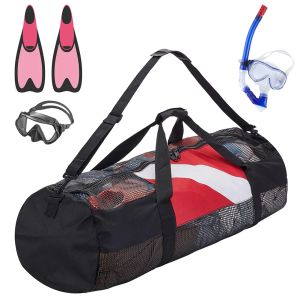 Equipment Swimming Beach Storage Bag Extra Large Scuba Diving Mesh Tote with Adjustable Shoulder Strap Snorkeling Gear Organizer