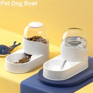 Besleme evcil köpek kase çift kullanıcı kedi için kedi otomatik su dağıtıcı gıda içme çeşme 2L kapasite köpek besleme evcil hayvan malzemeleri