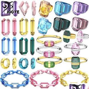 Armband Halskette Sets Original Lucent mit Logo Edlen Schmuck Luxus Cut Gema Ring Ohrringe Für Frauen Geschenk Transport Drop Deli Dh7Gs