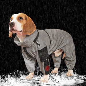 Capôs de chuva Cão de animais de estimação ao ar livre Cão de chuva à prova d'água de salto solar jaqueta refletora de cão -chuva Big Dog Pet Products Cat Dog Outdoor Roupos